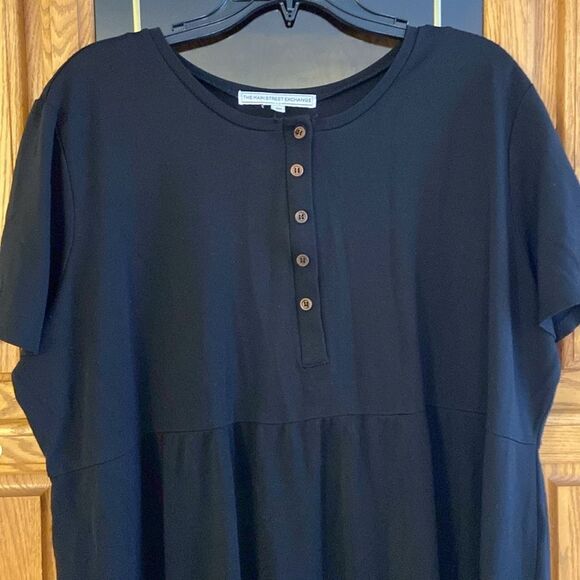 Casual Black Short Sleeve High waisted Maternity Nursing Dress Oversized - Picture 2 of 8
